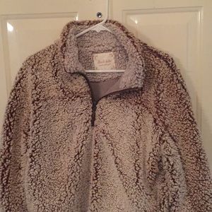 Brown furry pullover jacket